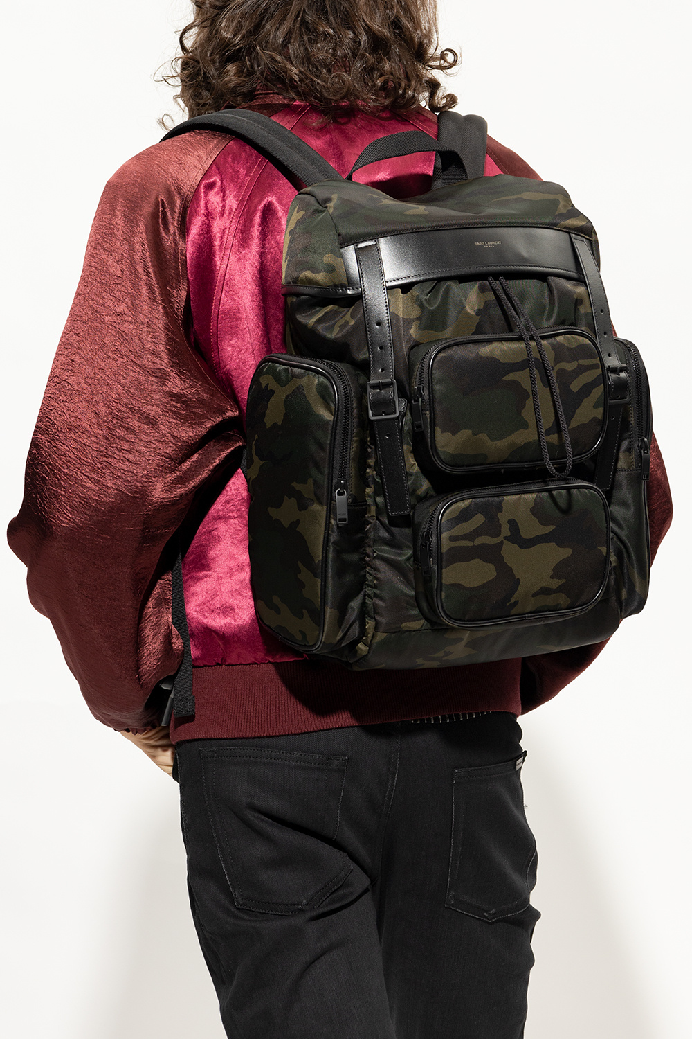 Saint laurent camo on sale backpack